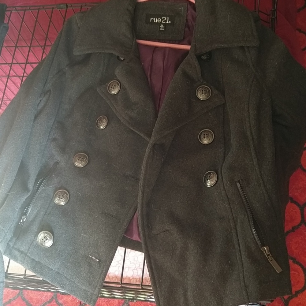 Gray pea coat
